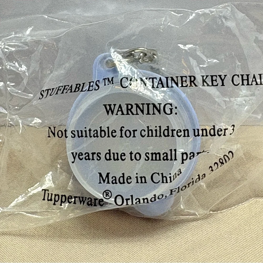 Tupperware Blue Stuffables Container Keychain. Too Cute
